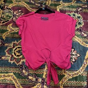 Tie front cropped shirt
